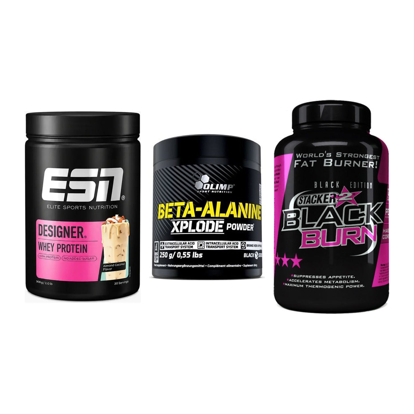 Definitionsphase-Set: ESN Designer + Olimp Beta-Ala + Stacker2 Black – alle enthaltenen Artikel