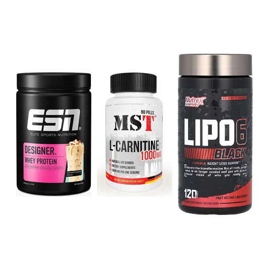 Definitionsphase-Set: ESN Designer + MST L-Carnitin + Nutrex Lipo 6 – alle enthaltenen Artikel