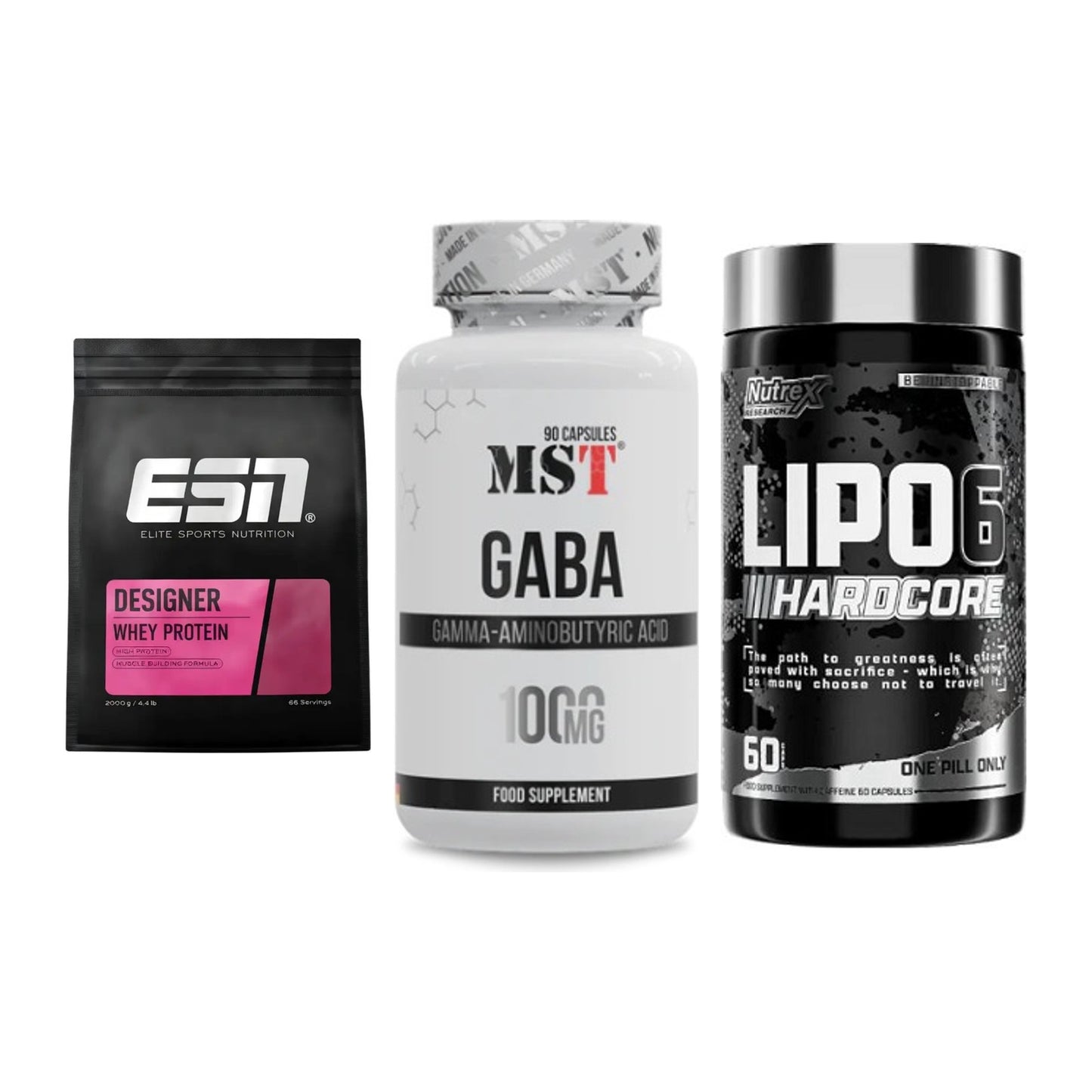 Definitionsphase-Set: ESN Designer + MST GABA + Nutrex Lipo 6 – alle enthaltenen Artikel