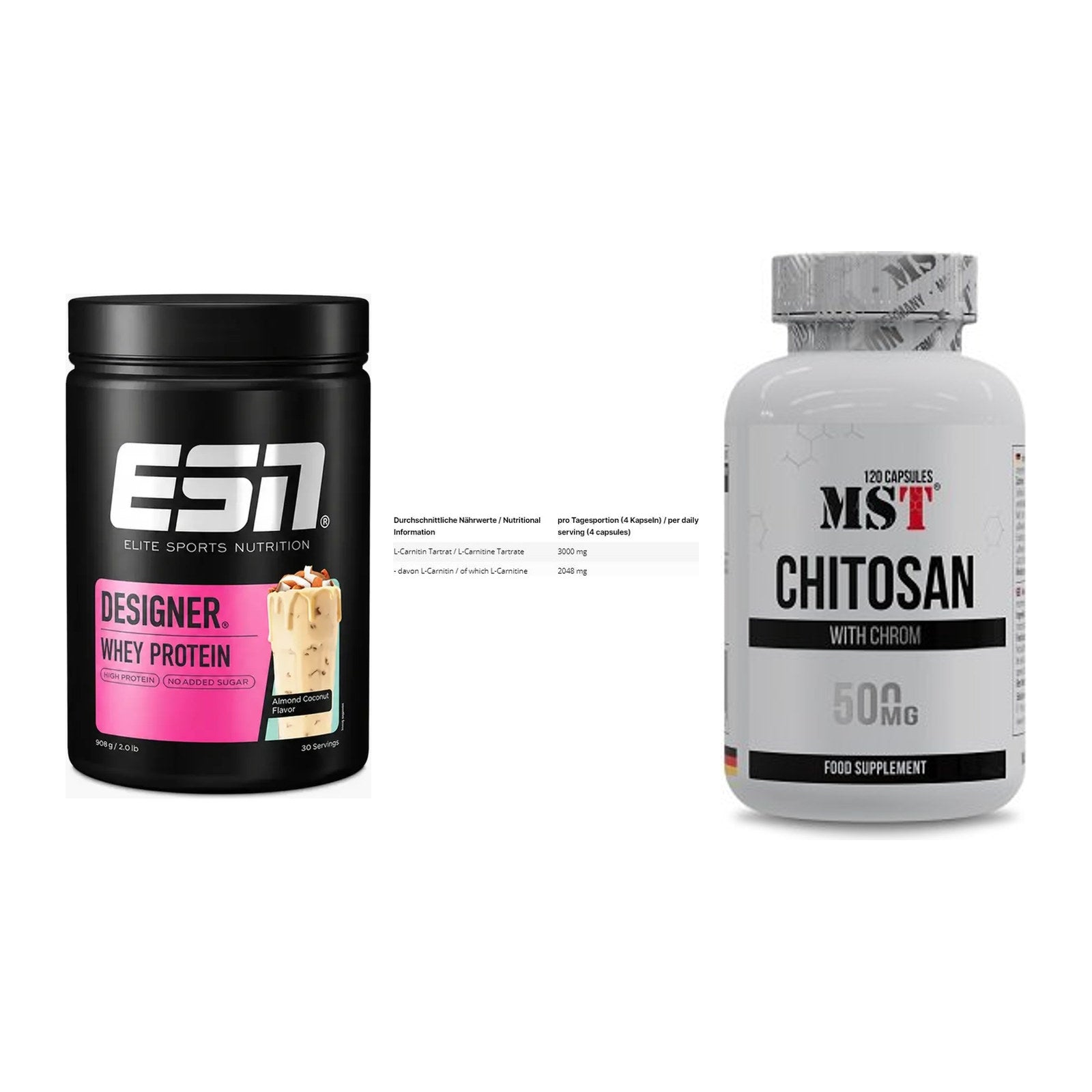 Definitionsphase-Set: ESN Designer + INLEAD L-Carni + MST Chitosan – alle enthaltenen Artikel