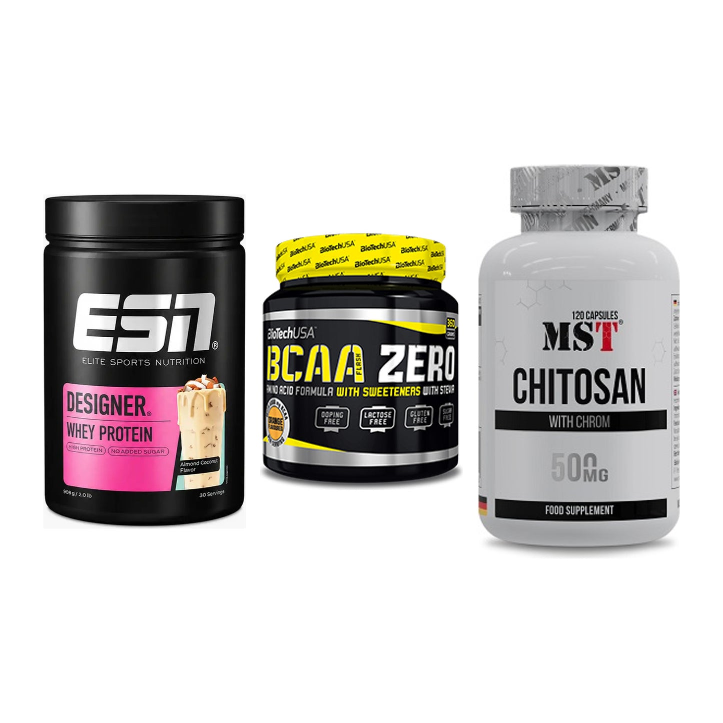 Definitionsphase-Set: ESN Designer + BioTech BCAA + MST Chitosan – alle enthaltenen Artikel