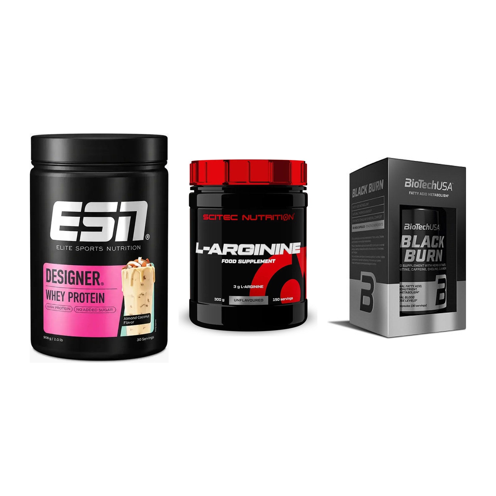 Definitionsphase-Set: ESN Designer + Scitec Arginin + BioTech Black – alle enthaltenen Artikel
