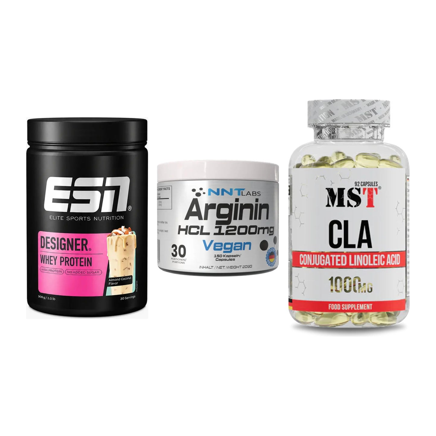 Definitionsphase-Set: ESN Designer + NNT Arginin + MST CLA 1000mg – alle enthaltenen Artikel