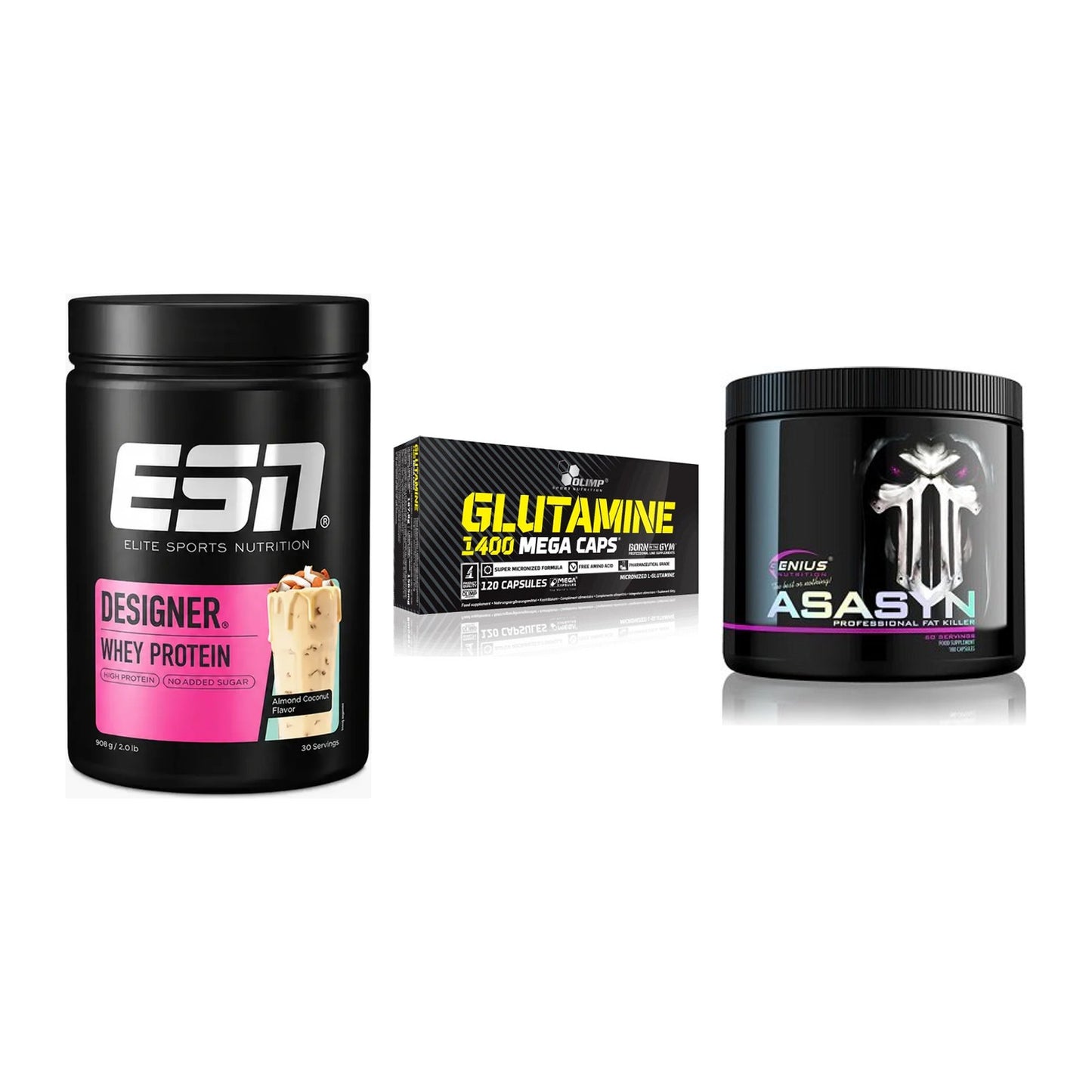 Definitionsphase-Set: ESN Designer + Olimp L-Glutam + Genius Nutriti – alle enthaltenen Artikel