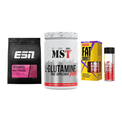 Definitionsphase-Set: ESN Designer + MST Glutamine + Nutrend Fat – alle enthaltenen Artikel