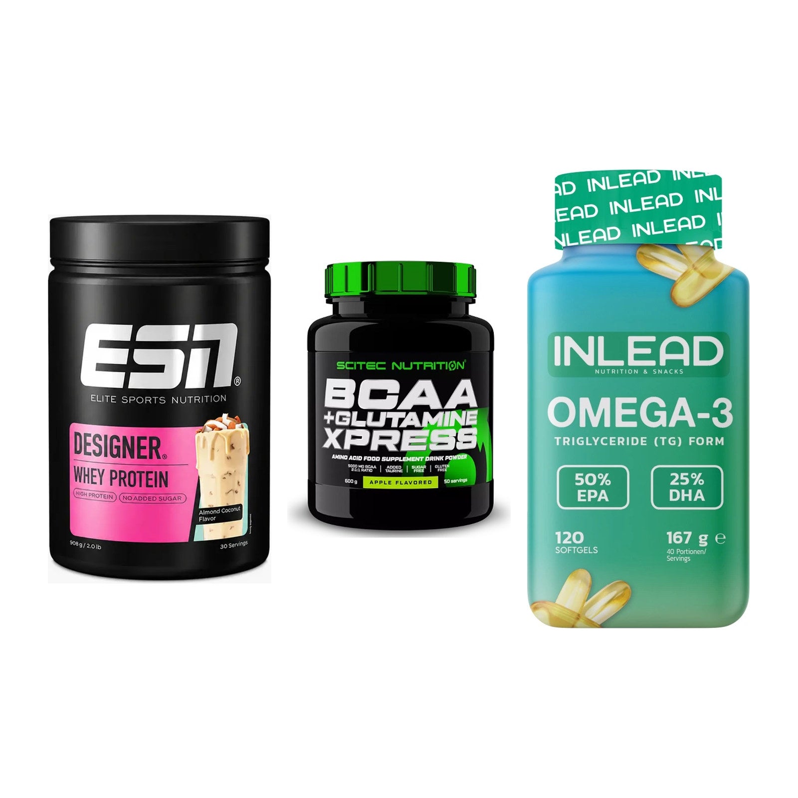 Definitionsphase-Set: ESN Designer + Scitec BCAA + INLEAD Omega-3 – alle enthaltenen Artikel