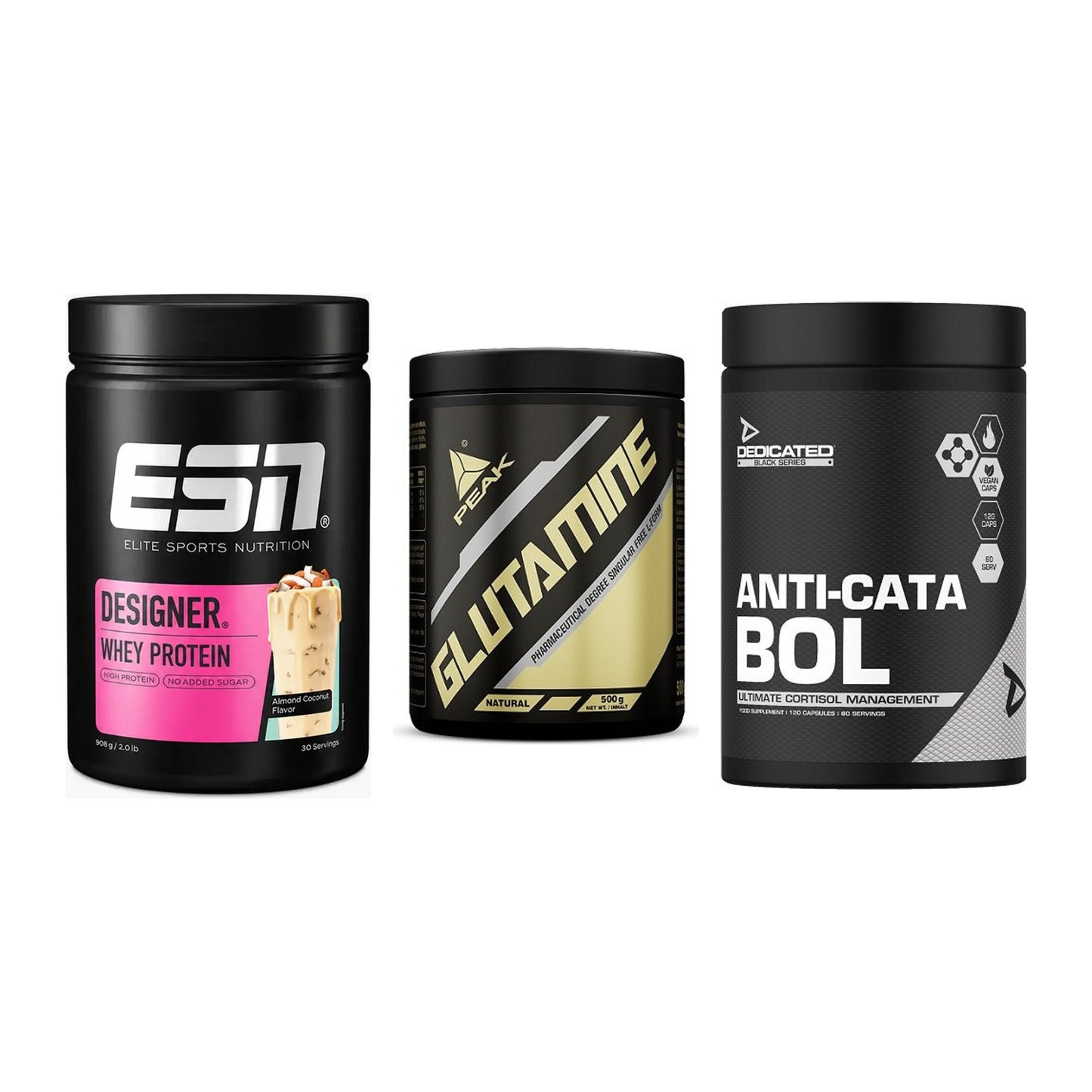 Definitionsphase-Set: ESN Designer + Peak Glutamin + Dedicated – alle enthaltenen Artikel
