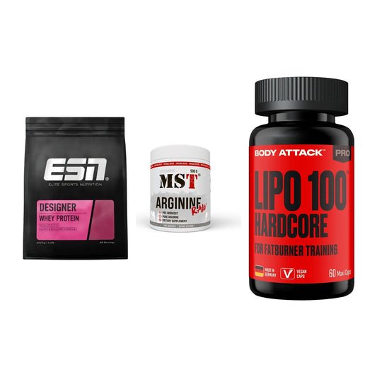 Definitionsphase-Set: ESN Designer + MST Arginine + Body Attack – alle enthaltenen Artikel