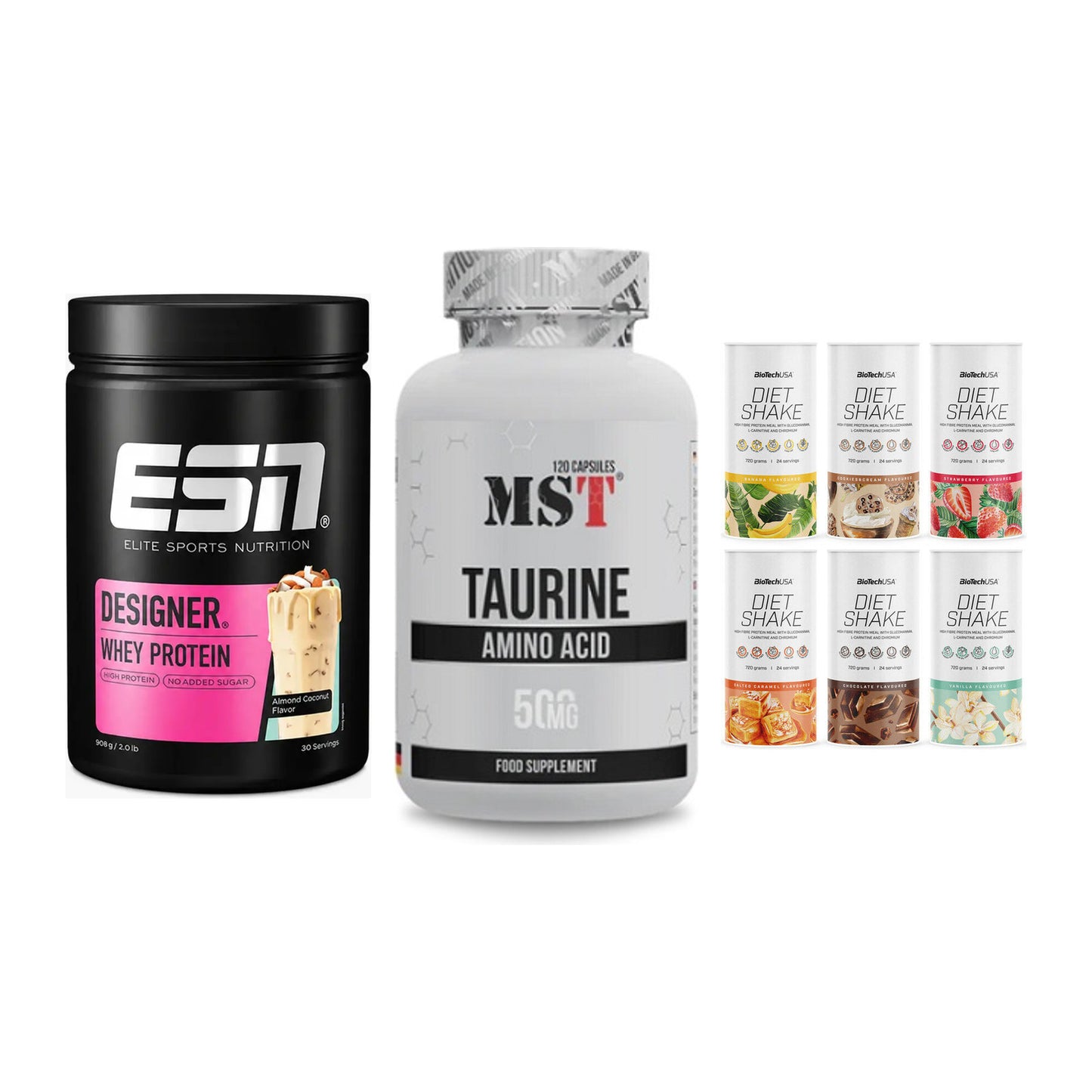 Definitionsphase-Set: ESN Designer + MST Taurine + BioTech Diet – alle enthaltenen Artikel