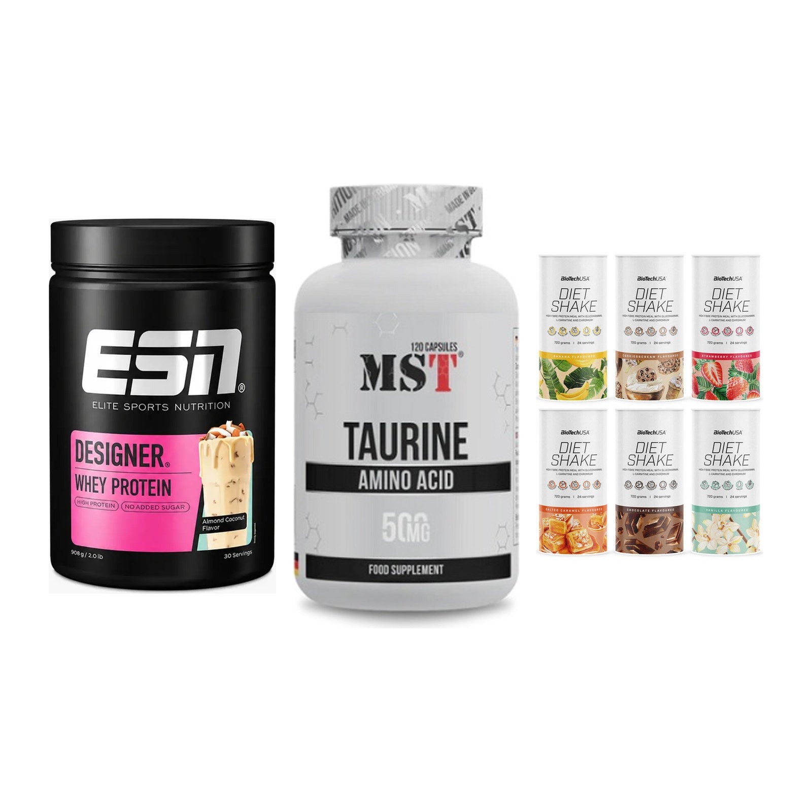 Definitionsphase-Set: ESN Designer + MST Taurine + BioTech Diet – alle enthaltenen Artikel