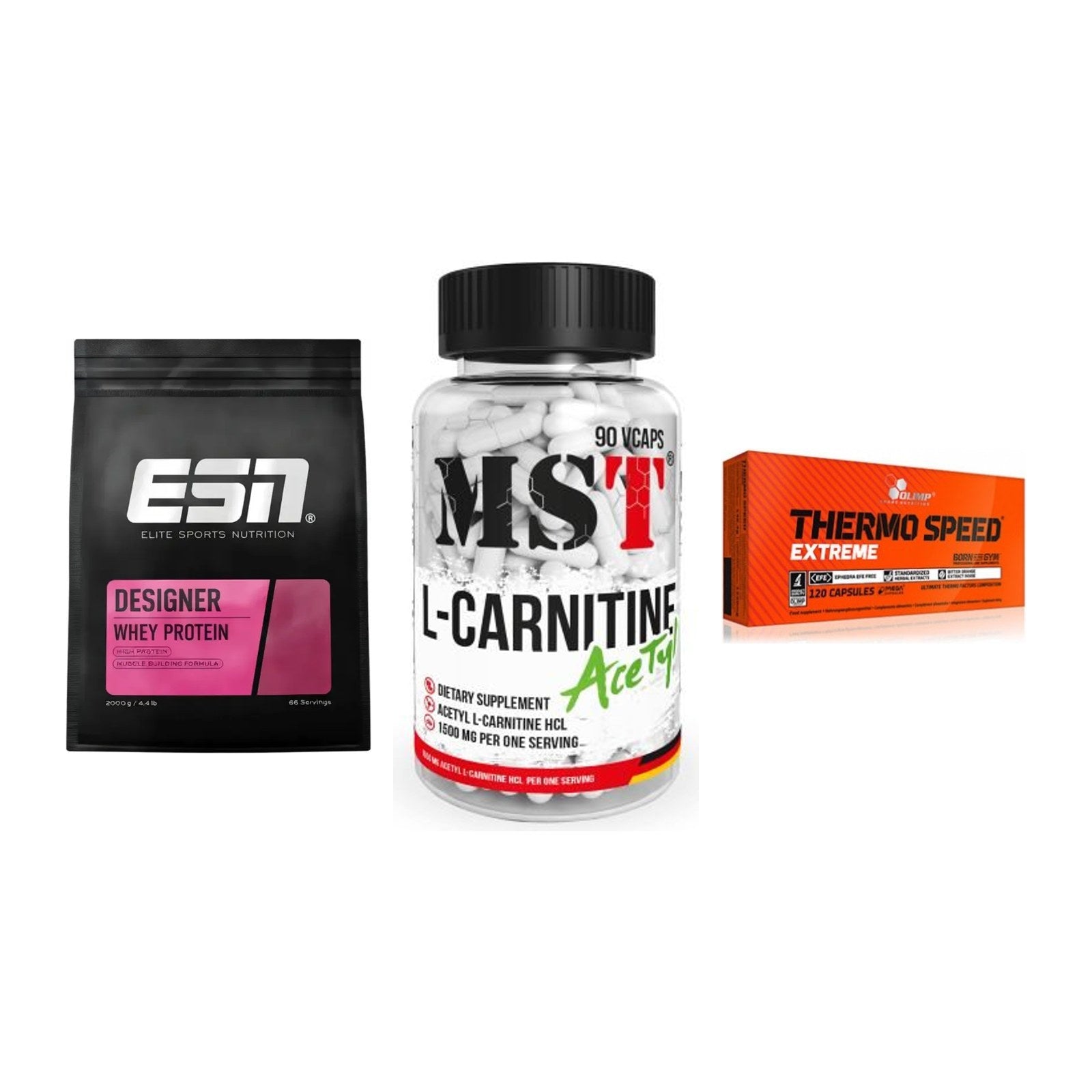 Definitionsphase-Set: ESN Designer + MST L-Carnitin + Olimp Thermo – alle enthaltenen Artikel