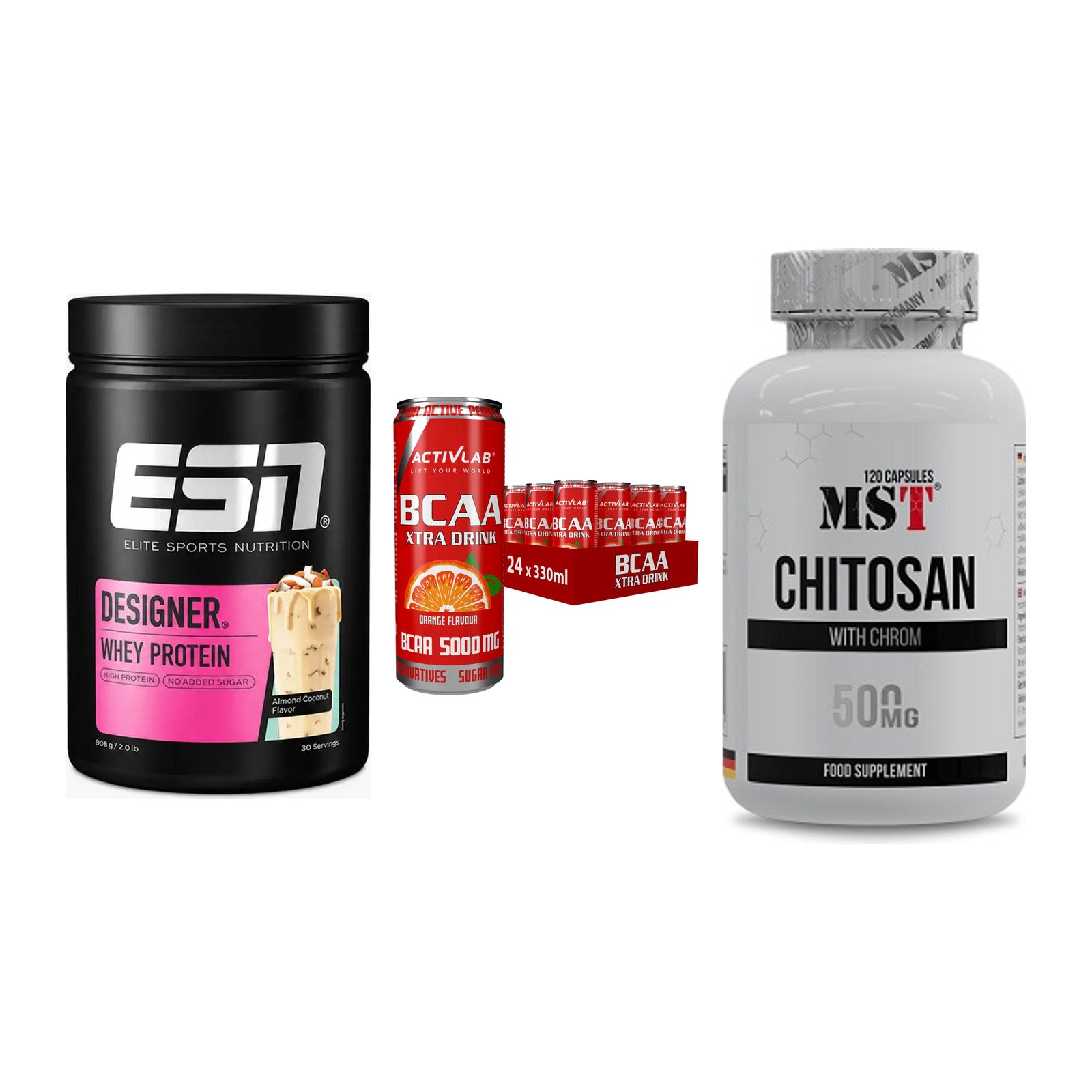 Definitionsphase-Set: ESN Designer + Activlab BCAA + MST Chitosan – alle enthaltenen Artikel