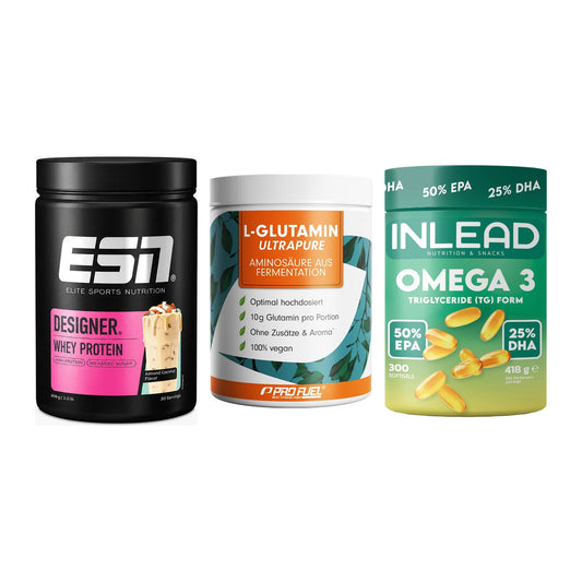 Definitionsphase-Set: ESN Designer + ProFuel Glutam + INLEAD Omega-3 – alle enthaltenen Artikel