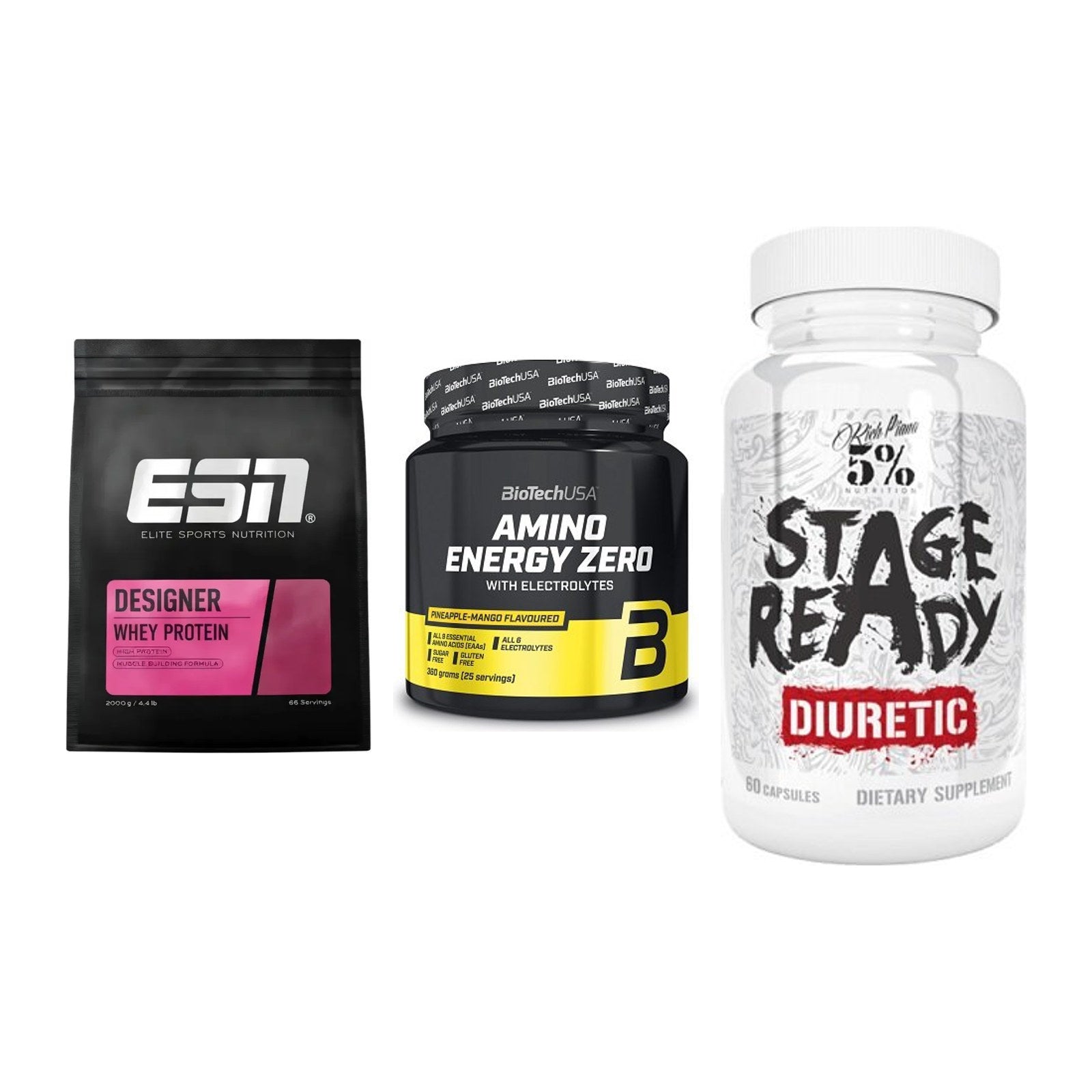 Definitionsphase-Set: ESN Designer + BioTech Amino + 5% Nutrition – alle enthaltenen Artikel