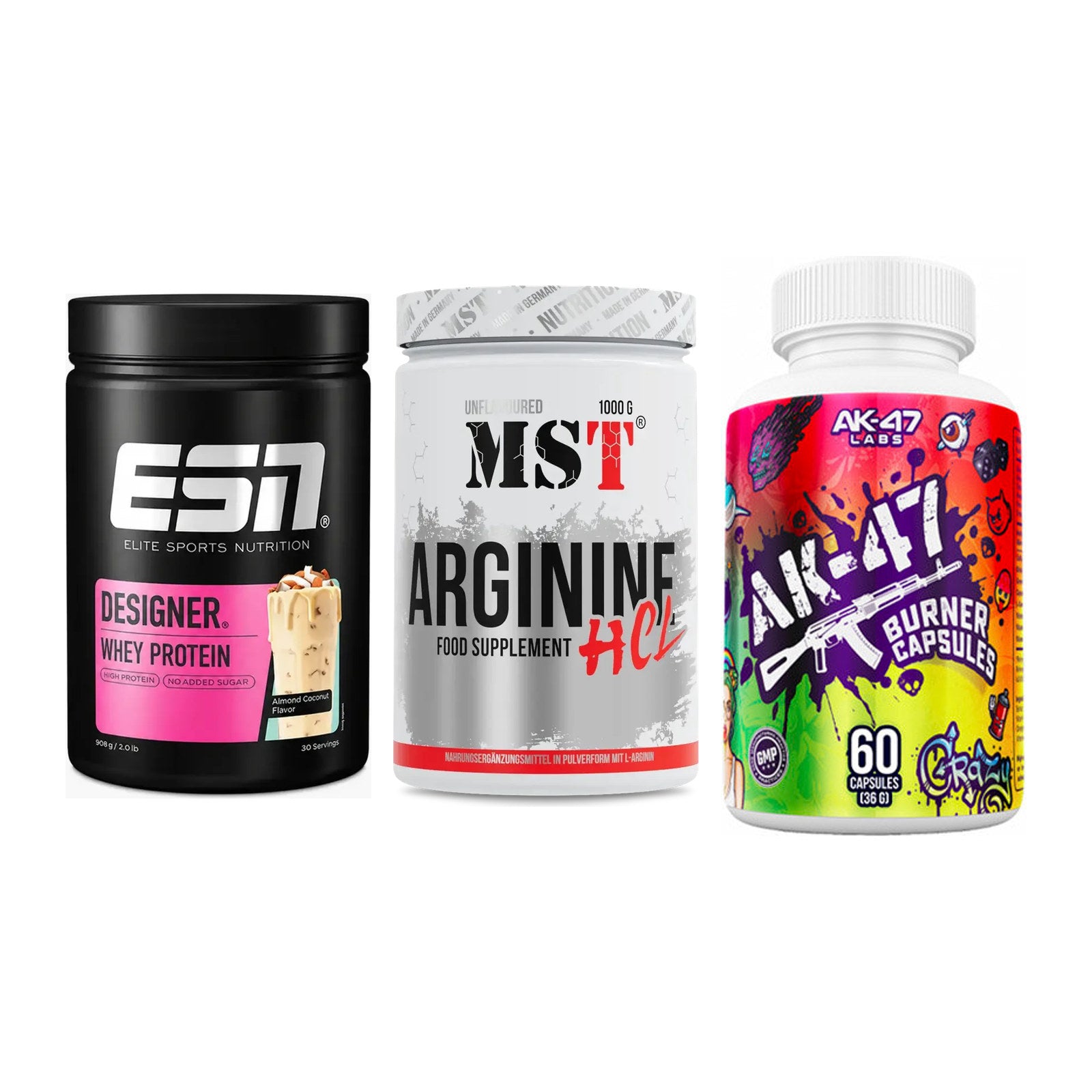 Definitionsphase-Set: ESN Designer + MST Arginine + AK47 Labs – alle enthaltenen Artikel