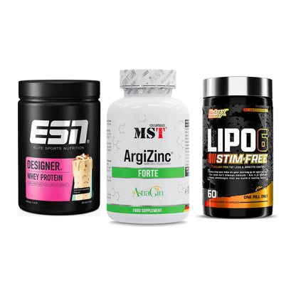 Definitionsphase-Set: ESN Designer + MST ArgiZinc + Nutrex Lipo 6 – alle enthaltenen Artikel