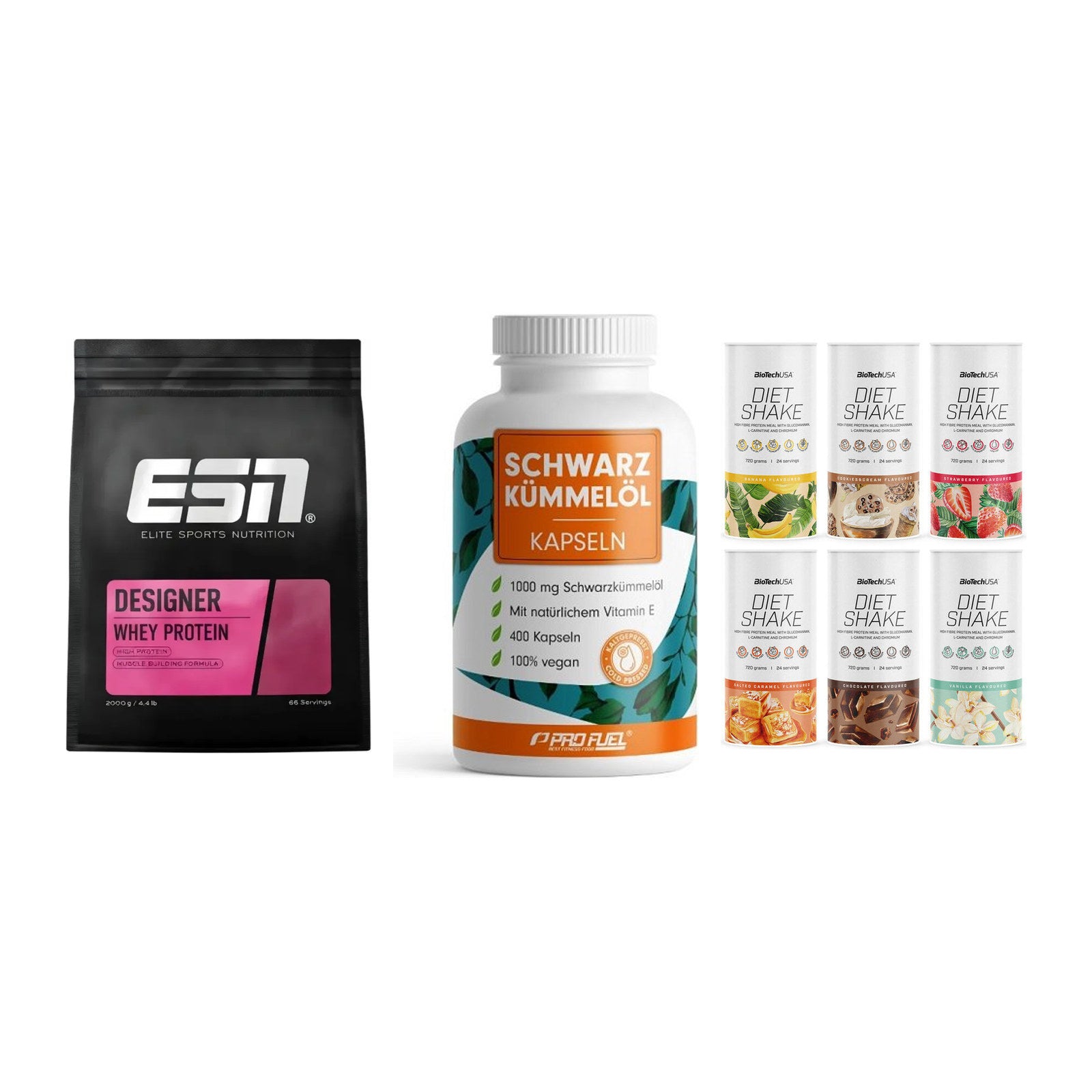 Definitionsphase-Set: ESN Designer + ProFuel Schwar + BioTech Diet – alle enthaltenen Artikel
