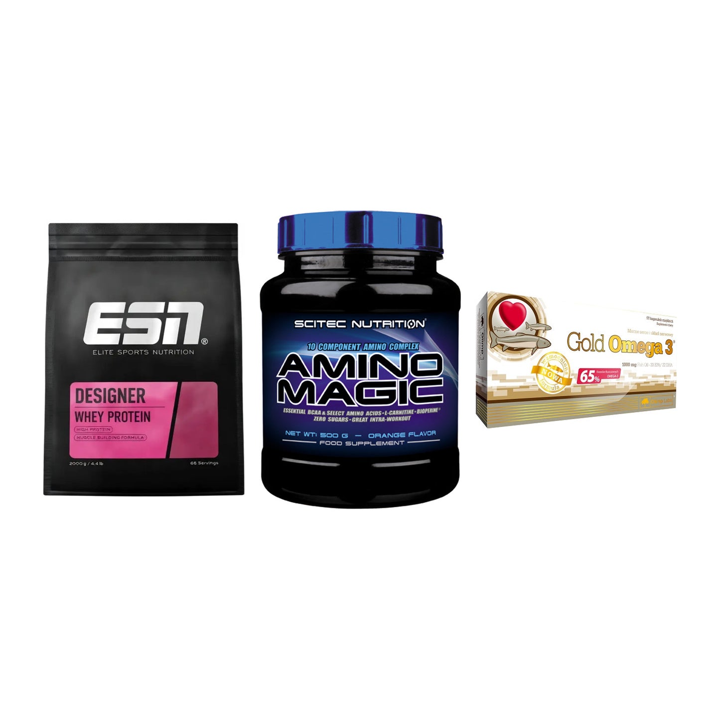 Definitionsphase-Set: ESN Designer + Scitec Amino + Olimp Omega 3 – alle enthaltenen Artikel