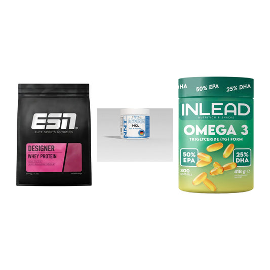 Definitionsphase-Set: ESN Designer Whey + NNT Arginin + INLEAD Omega-3 – alle enthaltenen Artikel