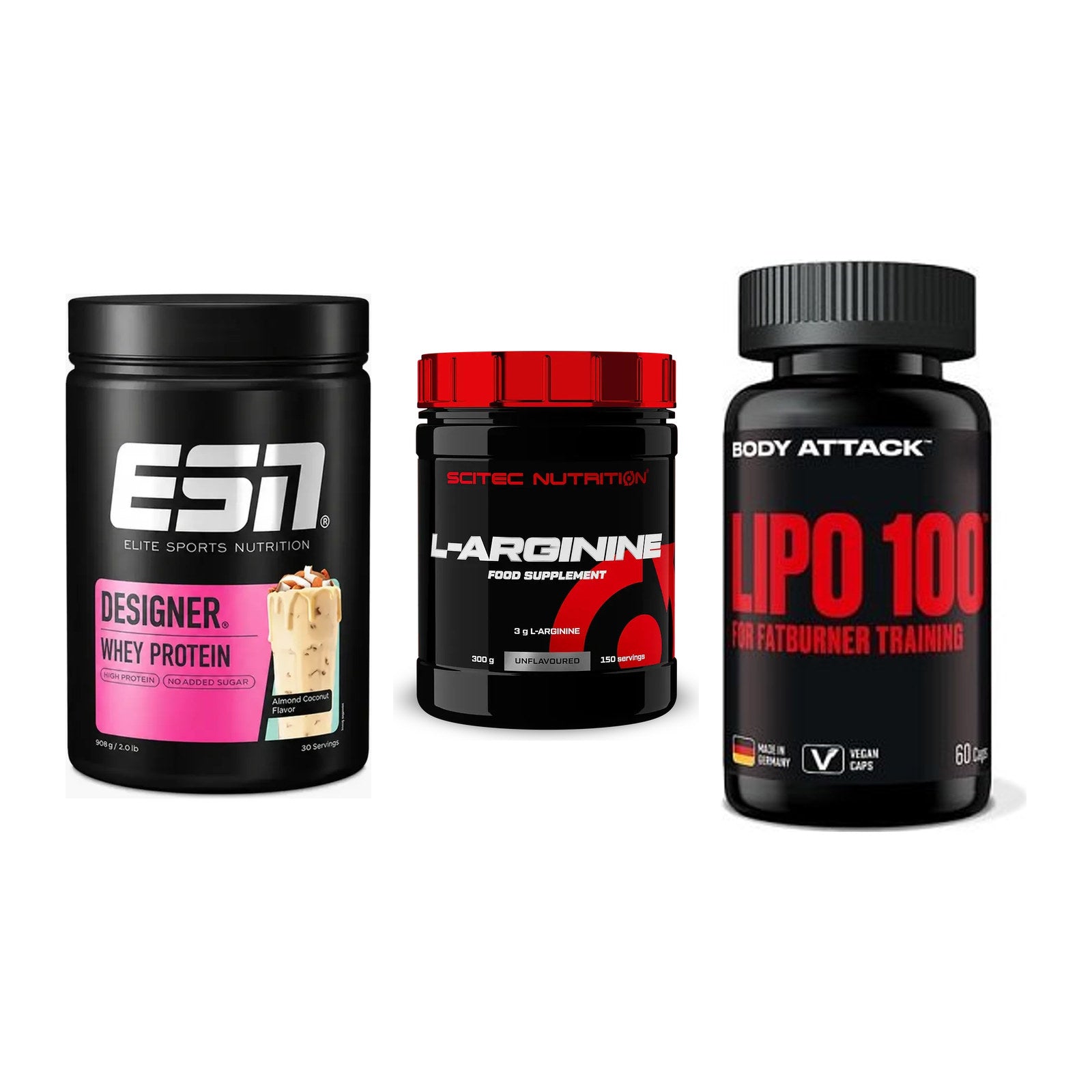 Definitionsphase-Set: ESN Designer + Scitec Arginin + Body Attack – alle enthaltenen Artikel