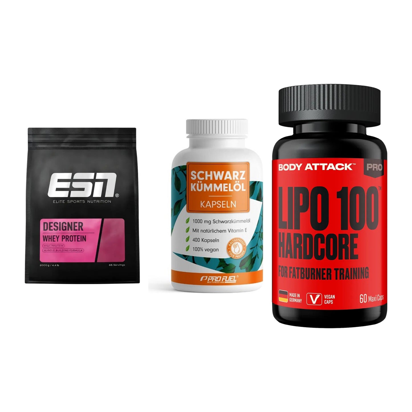 Definitionsphase-Set: ESN Designer + ProFuel Schwar + Body Attack – alle enthaltenen Artikel