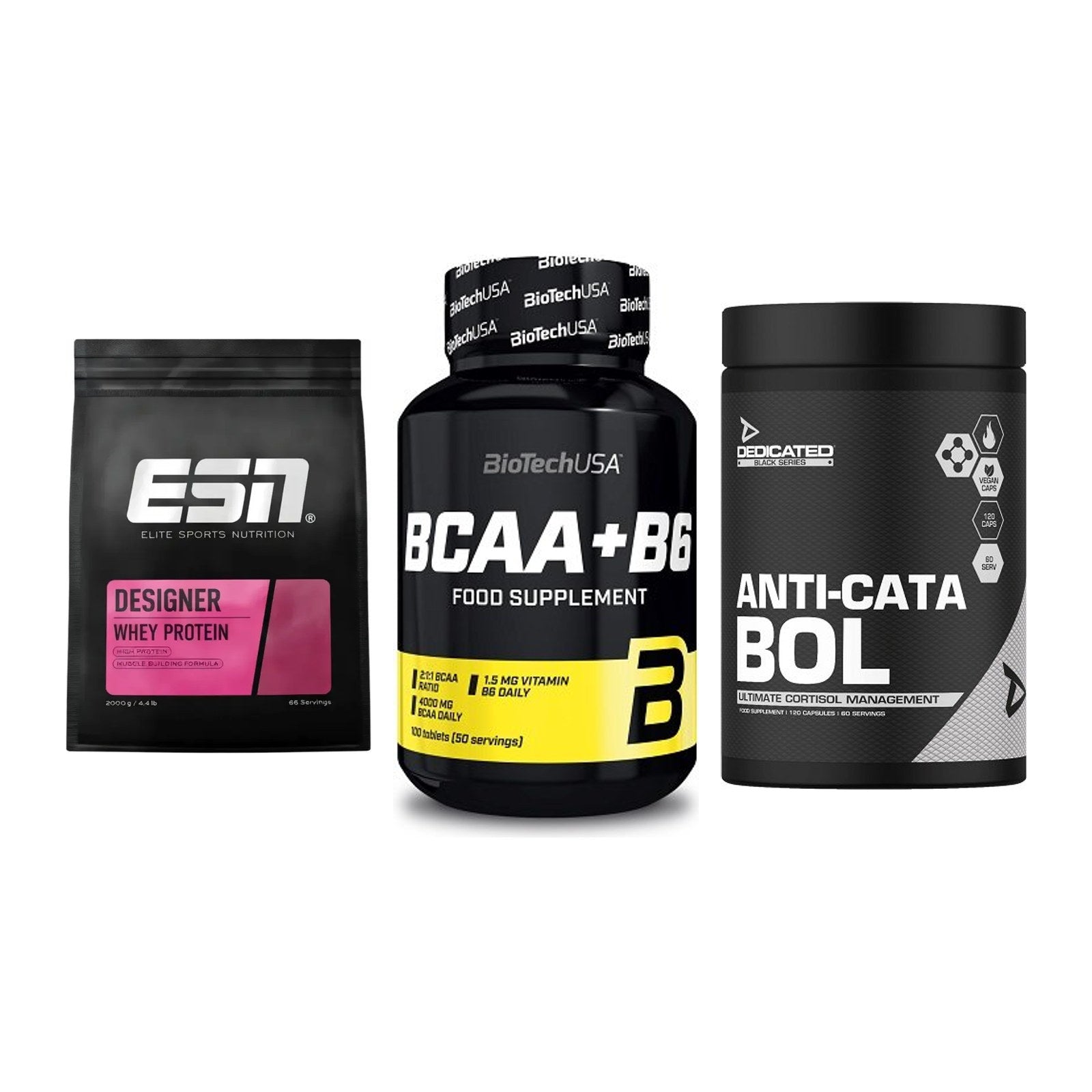 Definitionsphase-Set: ESN Designer + BioTech BCAA+B + Dedicated – alle enthaltenen Artikel