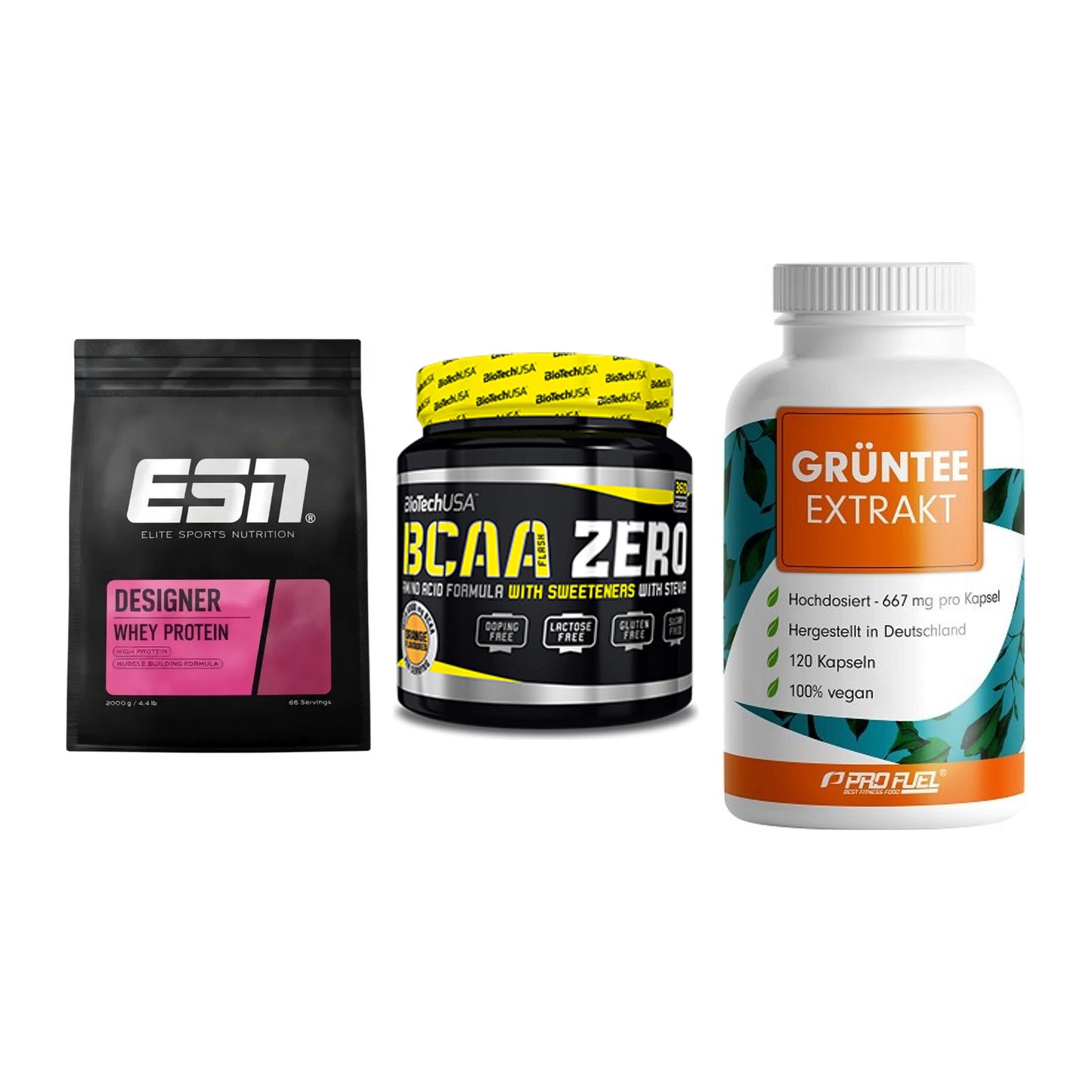 Definitionsphase-Set: ESN Designer + BioTech BCAA + ProFuel Grünte – alle enthaltenen Artikel