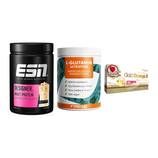 Definitionsphase-Set: ESN Designer + ProFuel Glutam + Olimp Omega 3 – alle enthaltenen Artikel