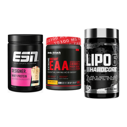 Definitionsphase-Set: ESN Designer + Body Attack + Nutrex Lipo 6 – alle enthaltenen Artikel