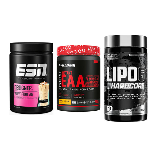 Definitionsphase-Set: ESN Designer + Body Attack + Nutrex Lipo 6 – alle enthaltenen Artikel