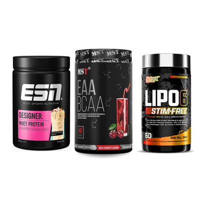 Definitionsphase-Set: ESN Designer + MST EAA & BCAA + Nutrex Lipo 6 – alle enthaltenen Artikel