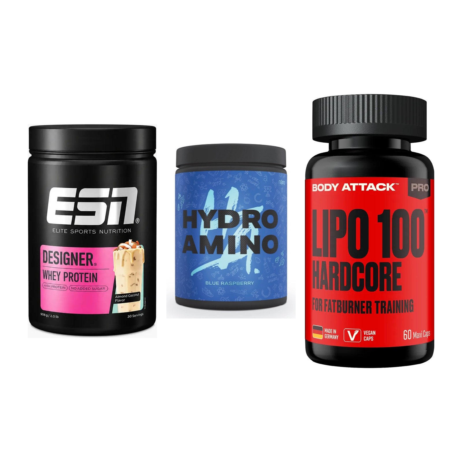 Definitionsphase-Set: ESN Designer + Nanosupps + Body Attack – alle enthaltenen Artikel