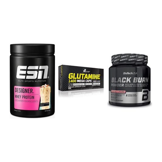 Definitionsphase-Set: ESN Designer + Olimp L-Glutam + BioTech Black – alle enthaltenen Artikel