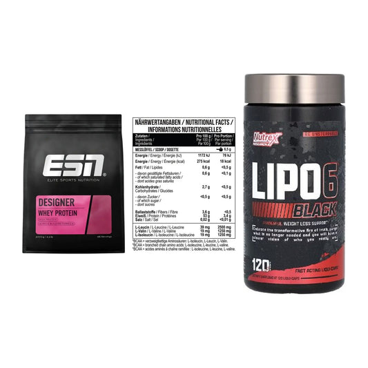 Definitionsphase-Set: ESN Designer + MST BCAA Zero + Nutrex Lipo 6 – alle enthaltenen Artikel