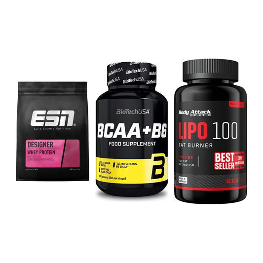 Definitionsphase-Set: ESN Designer + BioTech BCAA+B + Body Attack – alle enthaltenen Artikel