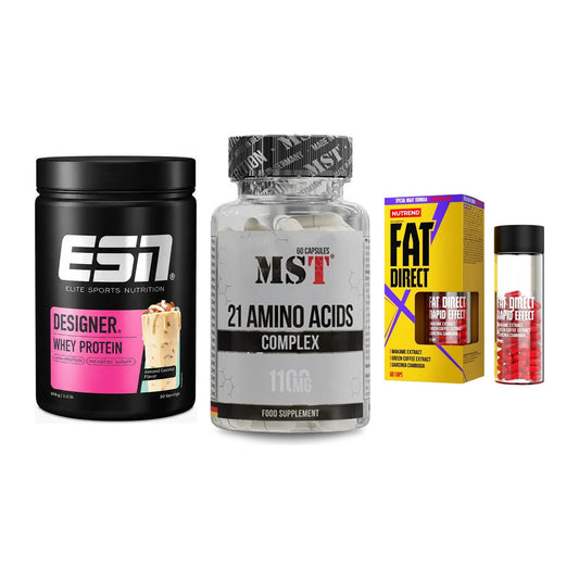 Definitionsphase-Set: ESN Designer + MST 21 Amino + Nutrend Fat – alle enthaltenen Artikel