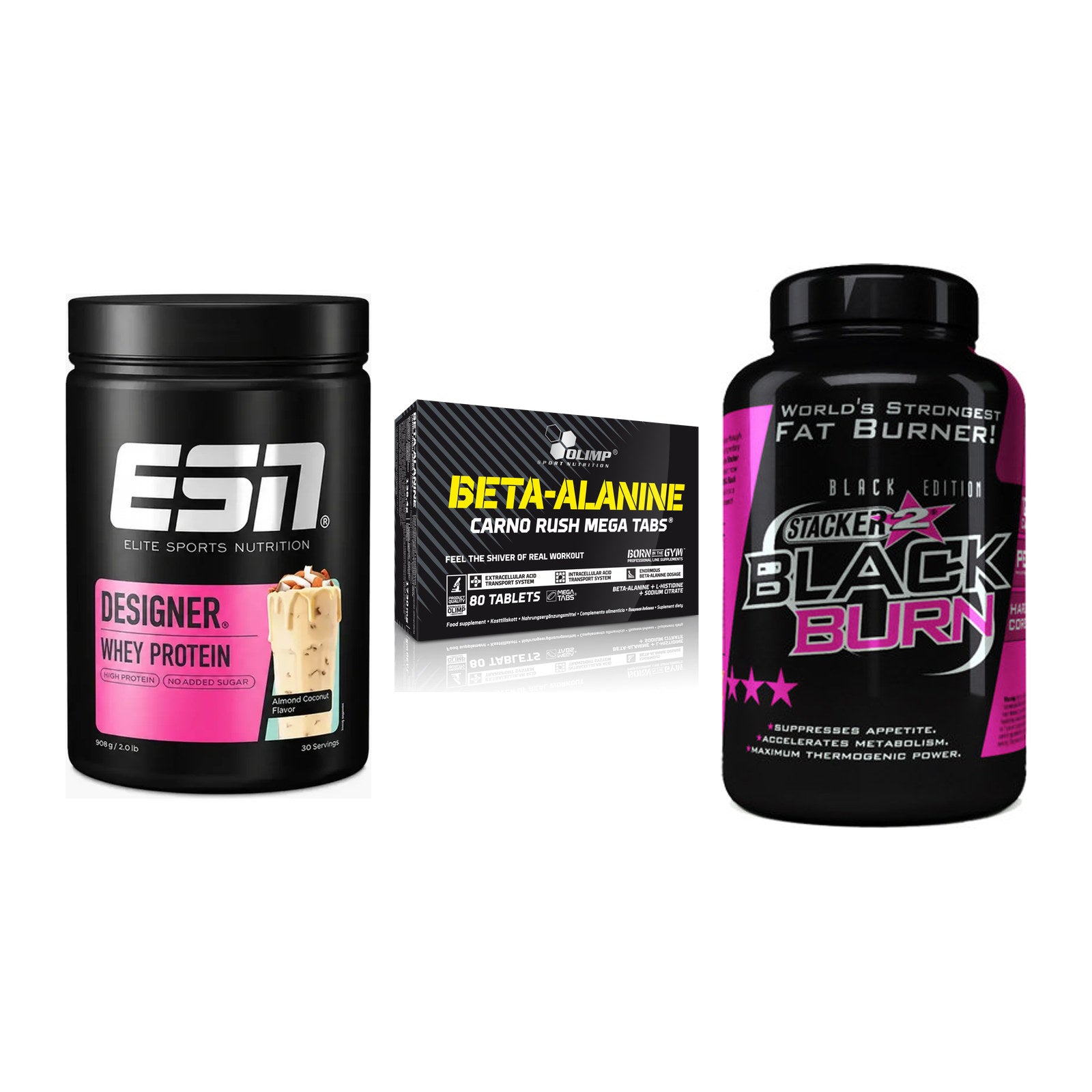 Definitionsphase-Set: ESN Designer + Olimp Beta-Ala + Stacker2 Black – alle enthaltenen Artikel