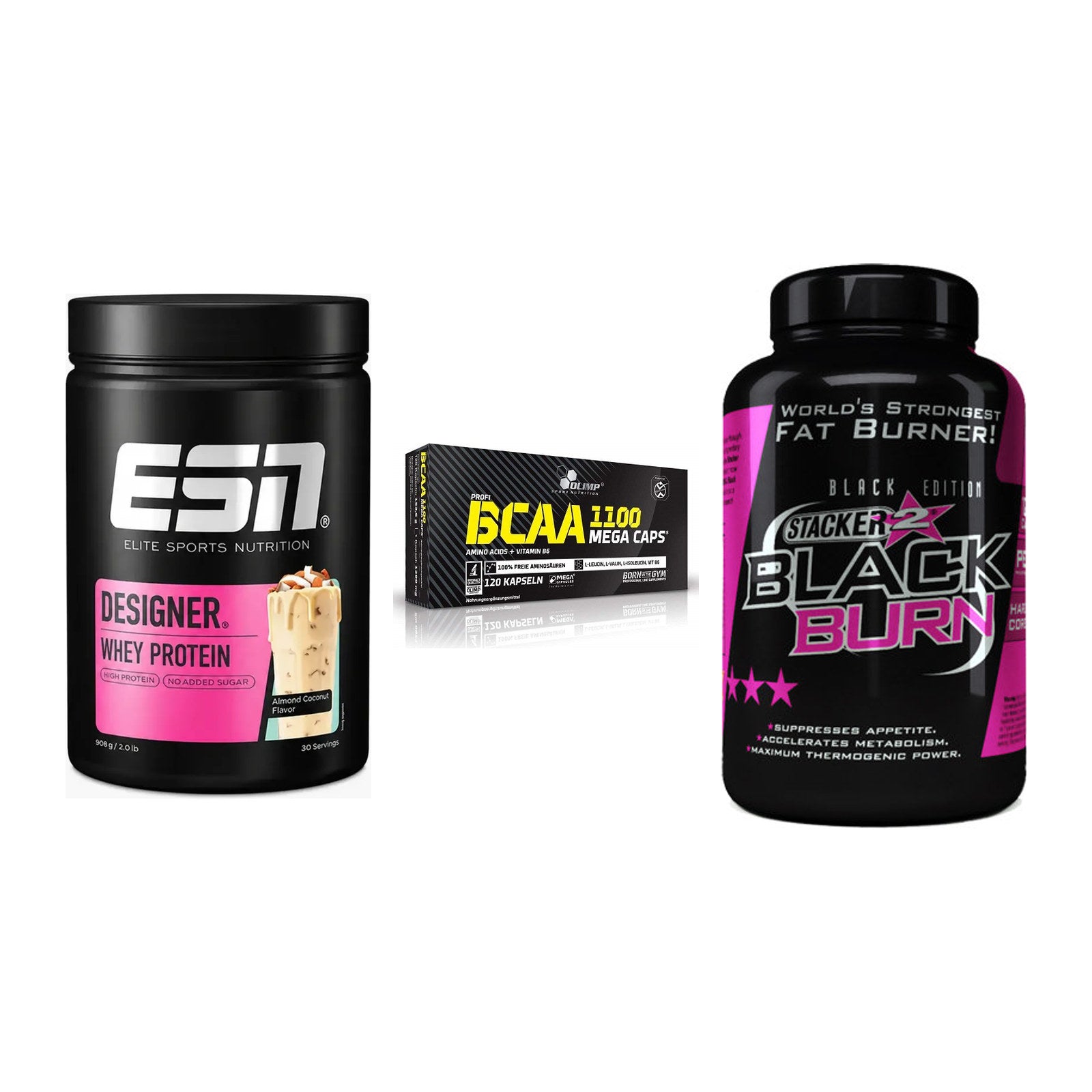 Definitionsphase-Set: ESN Designer + Olimp BCAA + Stacker2 Black – alle enthaltenen Artikel