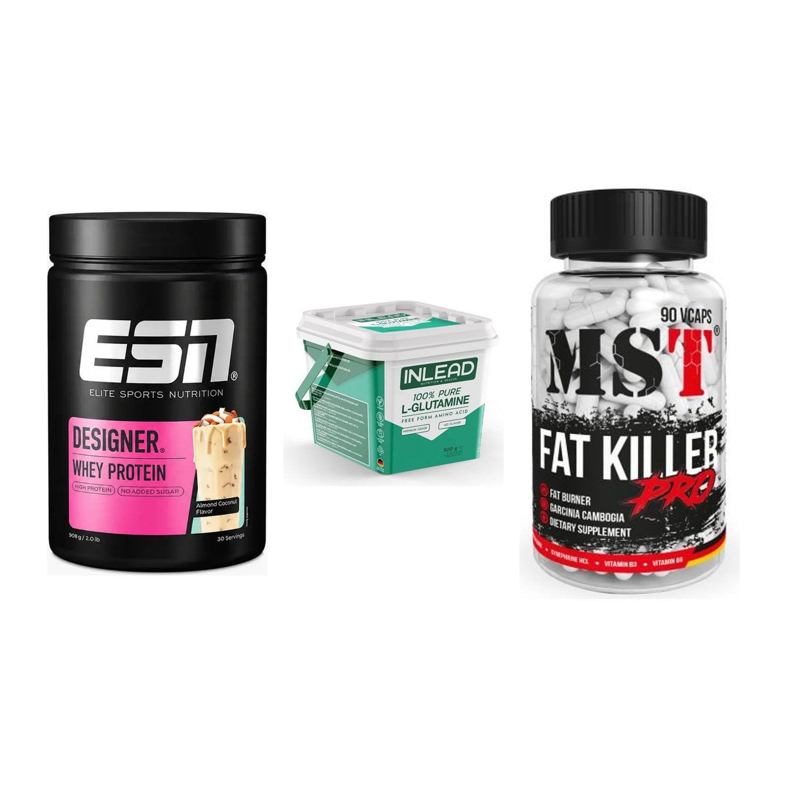 Definitionsphase-Set: ESN Designer + INLEAD L-Gluta + MST Fat Killer – alle enthaltenen Artikel