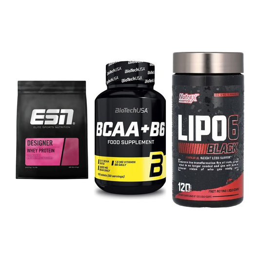 Definitionsphase-Set: ESN Designer + BioTech BCAA+B + Nutrex Lipo 6 – alle enthaltenen Artikel