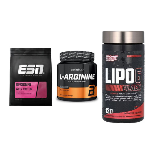 Definitionsphase-Set: ESN Designer + BioTech L-Argi + Nutrex Lipo 6 – alle enthaltenen Artikel