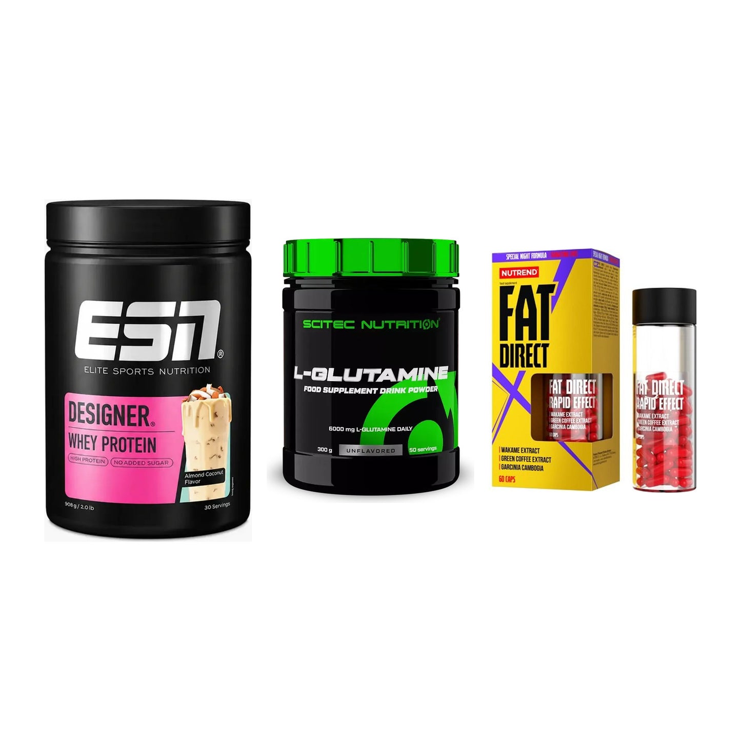 Definitionsphase-Set: ESN Designer + Scitec L-Gluta + Nutrend Fat – alle enthaltenen Artikel