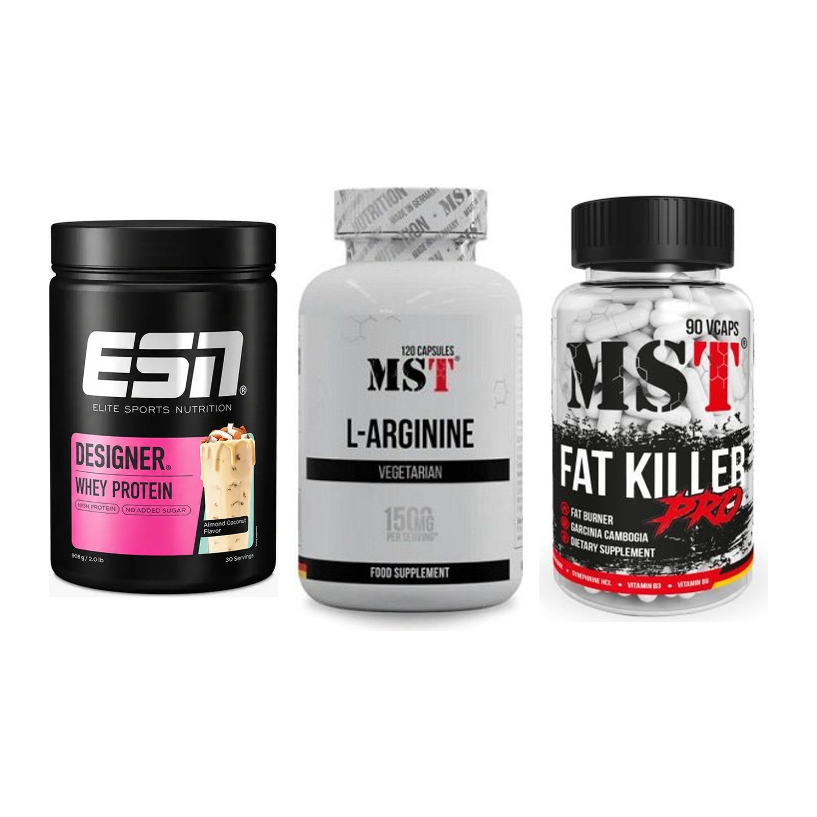 Definitionsphase-Set: ESN Designer + MST L-Arginine + MST Fat Killer – alle enthaltenen Artikel