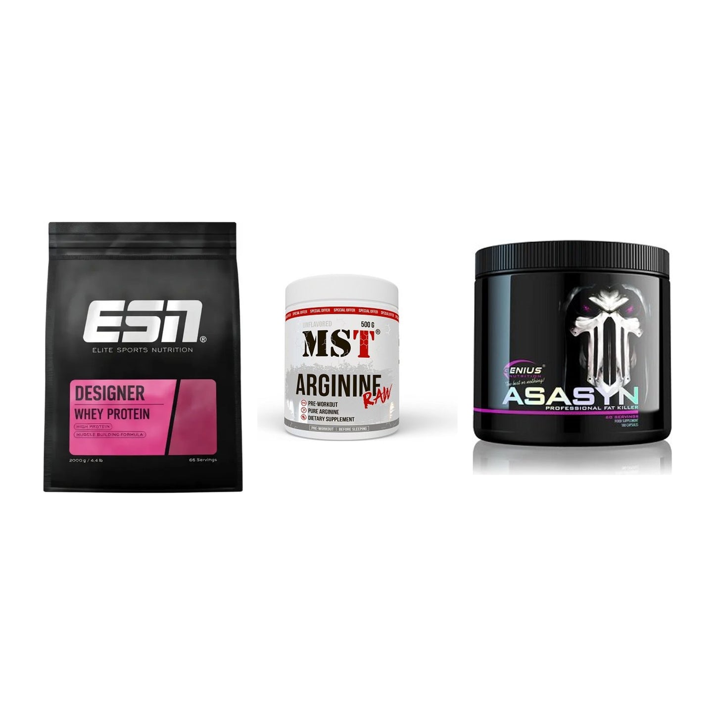 Definitionsphase-Set: ESN Designer + MST Arginine + Genius Nutriti – alle enthaltenen Artikel