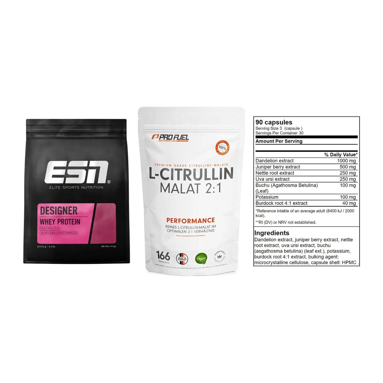 Definitionsphase-Set: ESN Designer + ProFuel L-Citr + GN Shred Cuts – alle enthaltenen Artikel