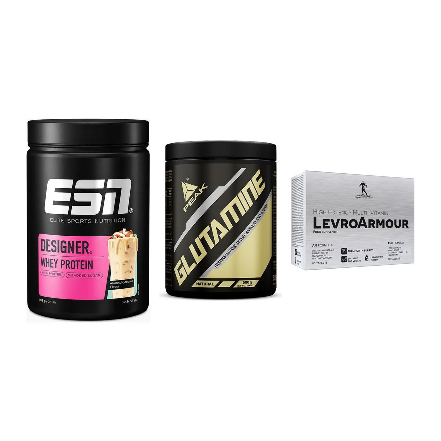 Definitionsphase-Set: ESN Designer + Peak Glutamin + Kevin Levrone – alle enthaltenen Artikel
