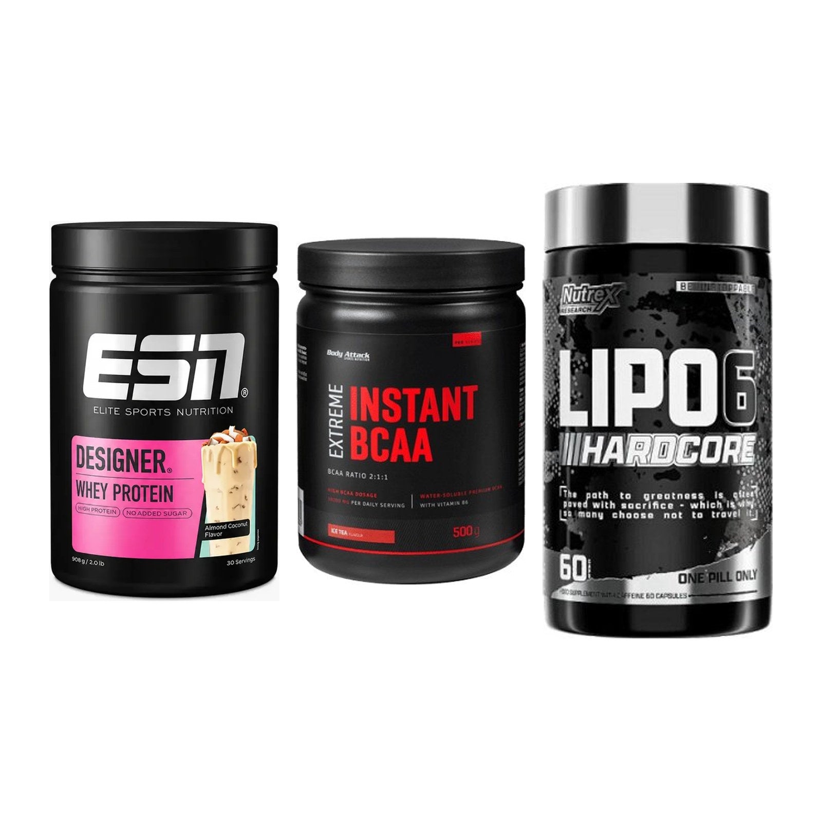 Definitionsphase-Set: ESN Designer + Body Attack + Nutrex Lipo 6 – alle enthaltenen Artikel