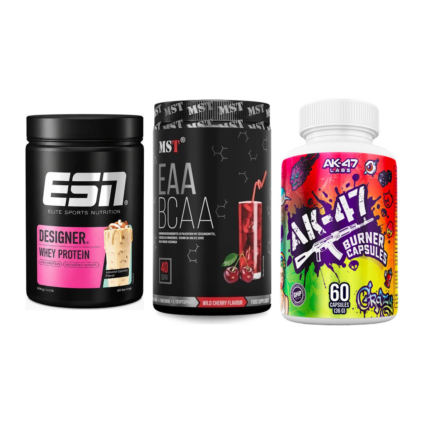 Definitionsphase-Set: ESN Designer + MST EAA & BCAA + AK47 Labs – alle enthaltenen Artikel