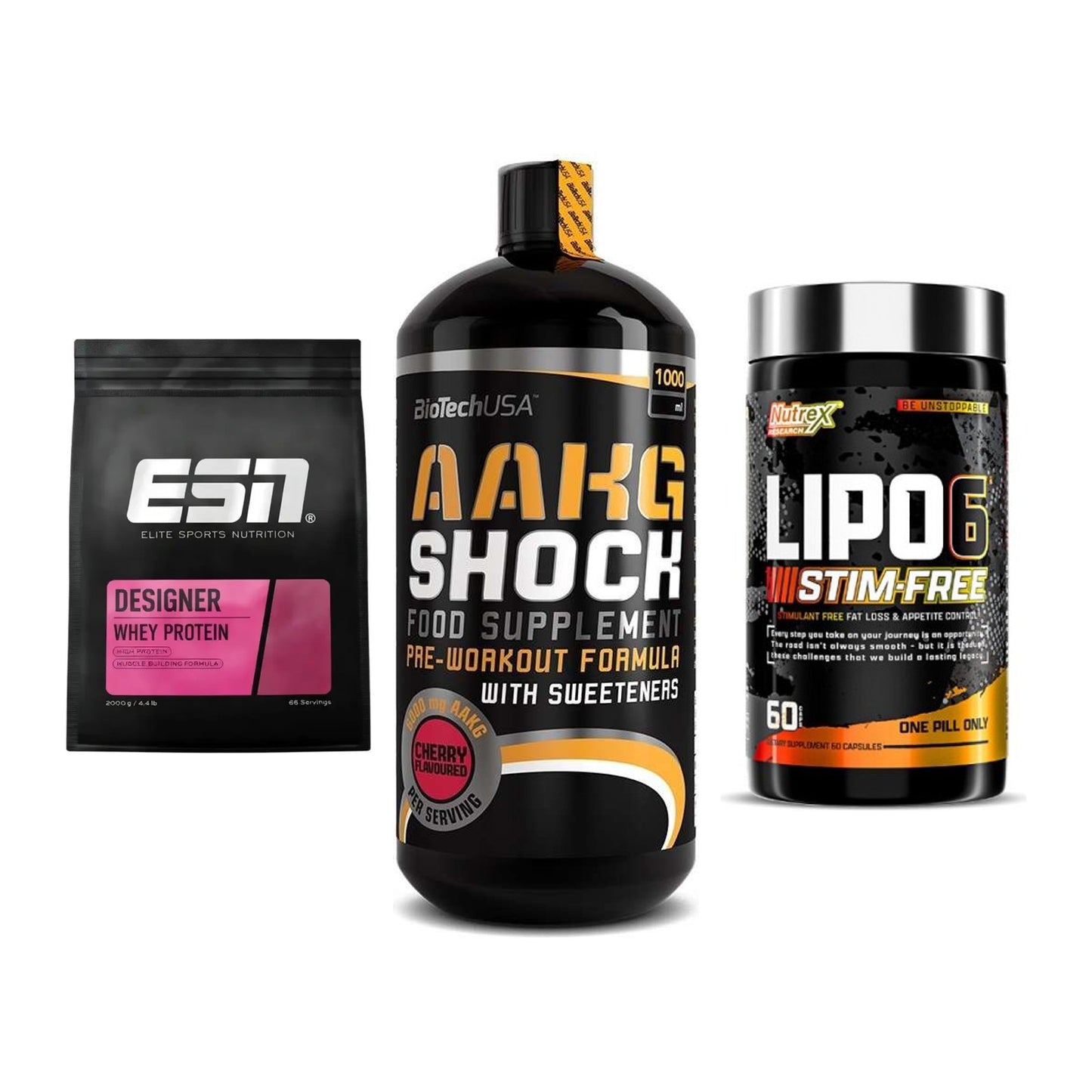 Definitionsphase-Set: ESN Designer + BioTech AAKG + Nutrex Lipo 6 – alle enthaltenen Artikel