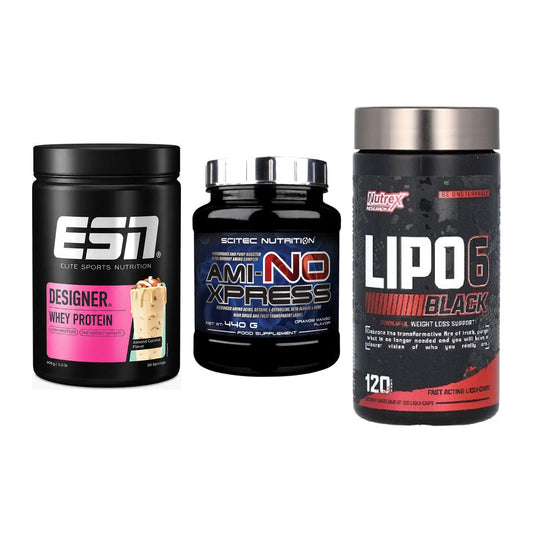 Definitionsphase-Set: ESN Designer + Scitec Ami-NO + Nutrex Lipo 6 – alle enthaltenen Artikel
